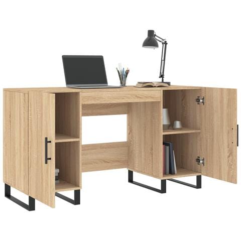 Scrivania Rovere Sonoma 140x50x75 Cm In Legno Multistrato - Foto 2