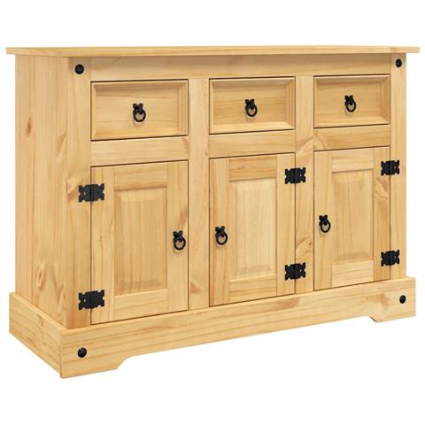 Credenza Corona Marrone 112x44x78 cm Legno di Pino Messicano - Foto 1