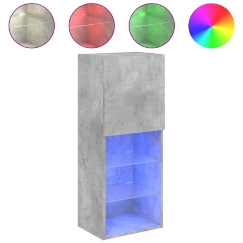 Mobile Tv Con Luci Led Grigio Cemento 40,5x30x102 Cm - Foto 2