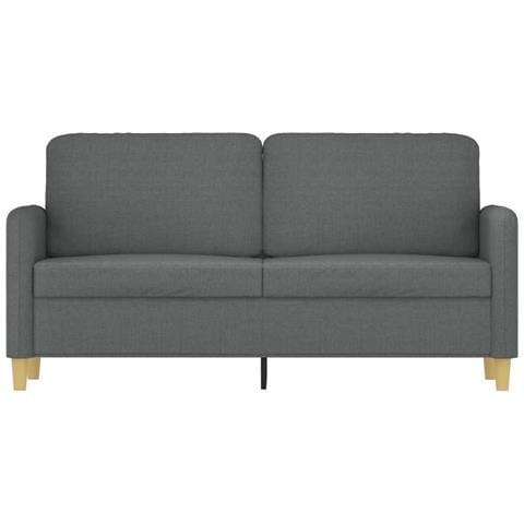 Divano A 2 Posti Grigio Scuro 140 Cm In Tessuto - Foto 3