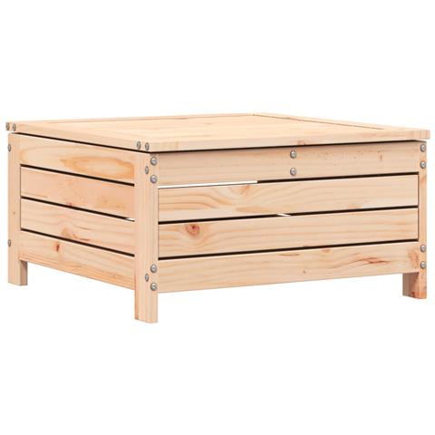 Poggiapiedi Da Giardino Con Cuscino In Legno Massello Di Pino - Foto 2
