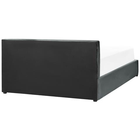 Letto Contenitore Velluto Bousse 160 X 200 Cm Grigio Scuro - Foto 2