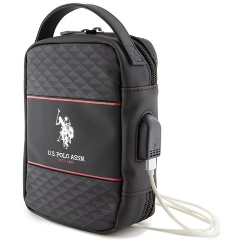 Borsello Da Viaggio Con Usb Modello Middle Stripe, Nero - Foto 1