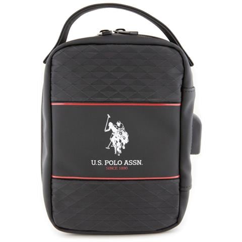 Borsello Da Viaggio Con Usb Modello Middle Stripe, Nero - Foto 2