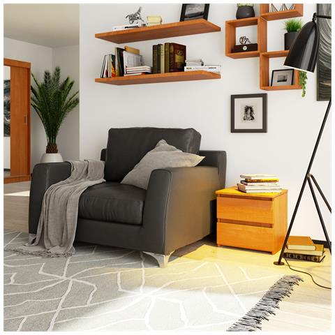 Comodino CL2, 2 cassetti, 40x35x40 cm, Colore Ontano - Foto 6