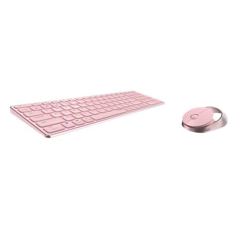 Tastiera e Mouse Wireless 00215376  (Layout Tedesco) Colore Rosa - Foto 2