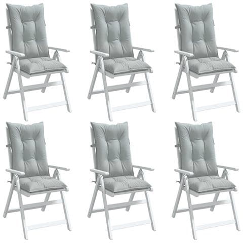 Cuscini Sedia Schiena Alta 6 Grigio Mélange 120x50x7 Tessuto - Foto 1