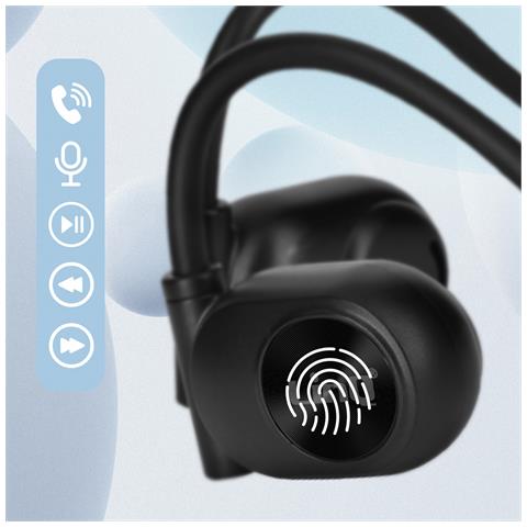 Auricolari Senza Fili Design Aperto Ad Archetto Comandi Touch, Nero - Foto 5