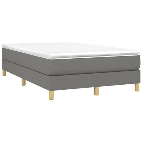 Giroletto A Molle Con Materasso Grigio Scuro 120x190cm Tessuto - Foto 1