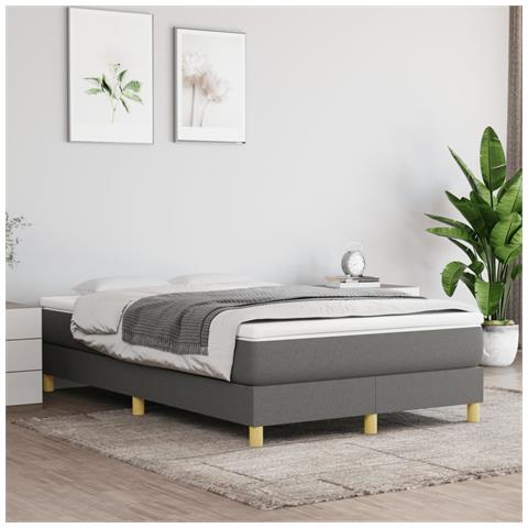 Giroletto A Molle Con Materasso Grigio Scuro 120x190cm Tessuto - Foto 8