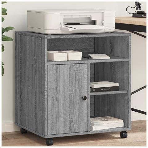 Supporto Per Stampante Con Ruote Grigio Sonoma 60x50x67 Cm - Foto 1