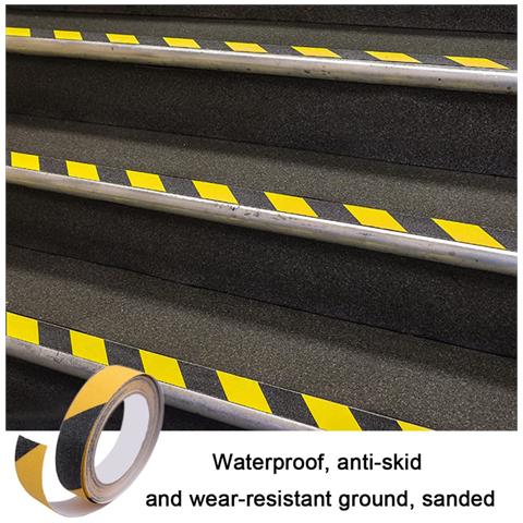 Nastro Antiscivolo Nero E Giallo - 5 Cm X 5 M - Per Una Maggiore Sicurezza - Foto 2