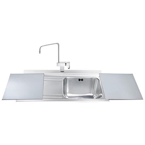 Lavello Smeg Li91sgs 90x50 Cm 1 Vasca Con Gocciolatoio A Sinistra Con Vetri Silver - Foto 1