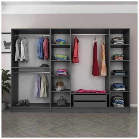 Opera Camerino Con Mensole E Armadio - 15 Spazi Di Stoccaggio - 270 X 210 X 52 Cm - Foto 1