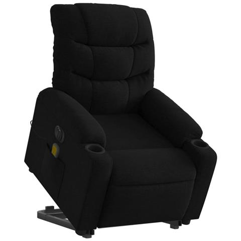 Poltrona Alzapersona Massaggiante Elettrica Nera In Tessuto - Foto 3