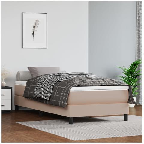 Materasso A Molle Cappuccino 90x190x20 Cm In Similpelle - Foto 1