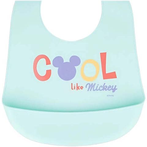 Bavaglino In Silicone Con Tasca Mickey Cool, Azzurro - Foto 7
