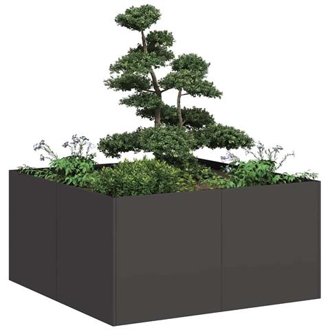 Fioriera Nera 80x80x40 Cm In Acciaio Laminato A Freddo - Foto 1