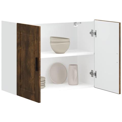 Pensile Da Cucina Porto Rovere Fumo In Legno Multistrato - Foto 1