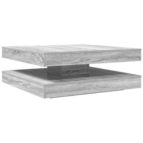 Tavolino Da Caffè Girevole A 360 Gradi Grigio 90x90x34,5 Cm - Foto 2