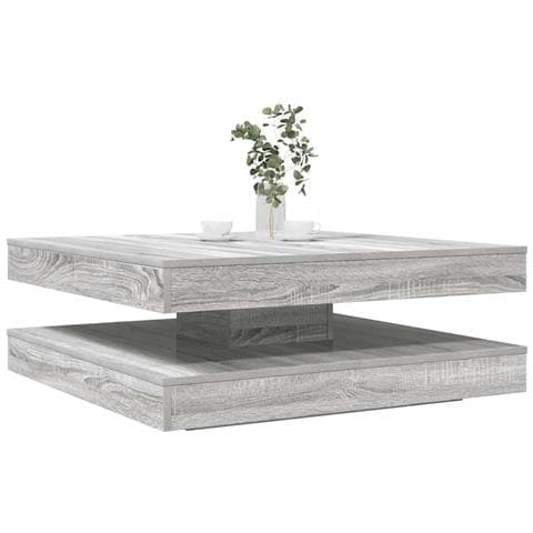 Tavolino Da Caffè Girevole A 360 Gradi Grigio 90x90x34,5 Cm - Foto 1