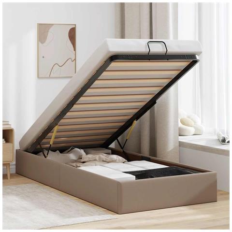 Struttura Letto Pouf Senza Materasso 80x200 Cm Similpelle - Foto 1