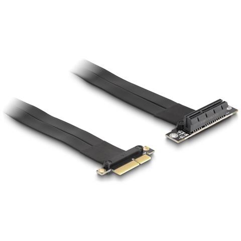 Scheda Riser PCI Express x4 maschio per slot x4 angolare a 90° con cavo da 60 cm - Foto 1