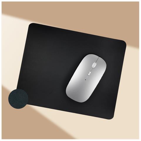Tappetino Per Mouse Quadrato In Vera Pelle Per Un Utilizzo Fluido Black - Foto 2