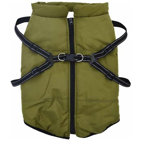 Cappotto Cani Imbracatura Impermeabile Riflettente Verde L68 - Foto 2