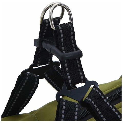Cappotto Cani Imbracatura Impermeabile Riflettente Verde L68 - Foto 9