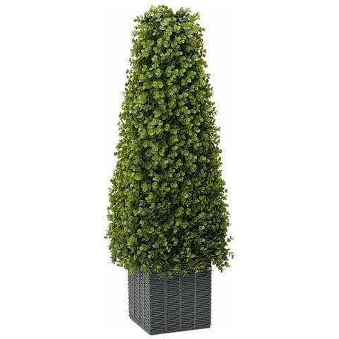 Albero di Eucalipto Artificiale con Vaso 27x27x90 cm Verde - Foto 1