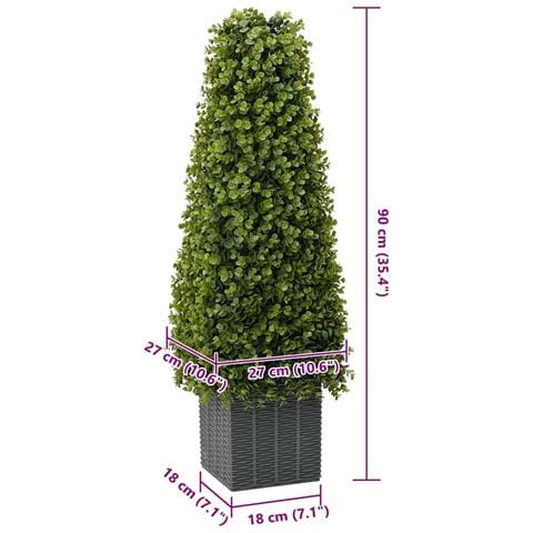 Albero di Eucalipto Artificiale con Vaso 27x27x90 cm Verde - Foto 6