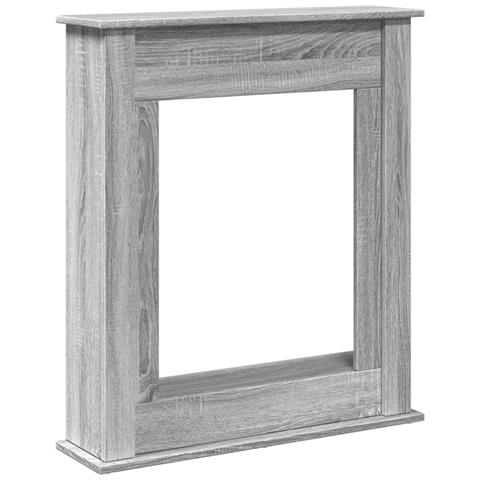 Cornice per Camino Grigio Sonoma 75x20x87,5 cm in Truciolato - Foto 1