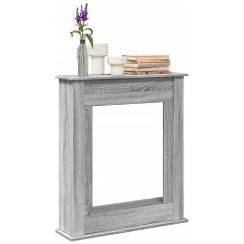 Cornice per Camino Grigio Sonoma 75x20x87,5 cm in Truciolato - Foto 2