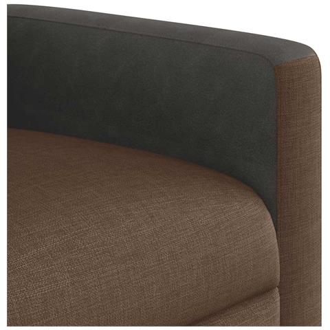 Poltrona Massaggiante Reclinabile Marrone in Tessuto - Foto 9