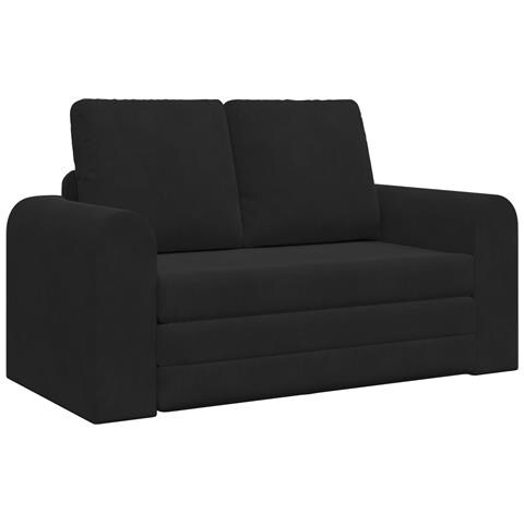 Divano letto a terra 2 in 1 nero 148x71x83 cm in tessuto - Foto 1