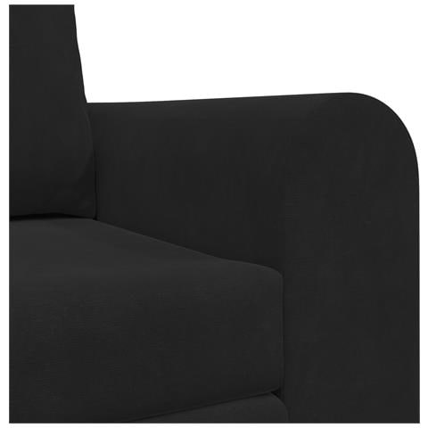 Divano letto a terra 2 in 1 nero 148x71x83 cm in tessuto - Foto 9