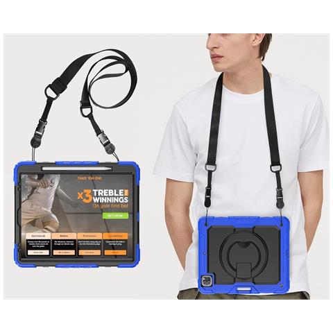 Custodia Per Ipad Pro 5 12.9” Con Supporto E Tracolla Blu - Foto 4