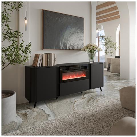 Volare cassettiera 200 x 39 x 75 cm nero + camino - Foto 3