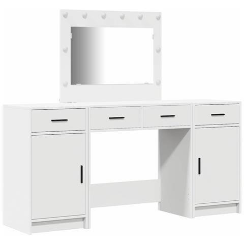 Tavolo da Trucco 3 pcs Bianco 40 x 41 x 75 cm Legno multistrato - Foto 1