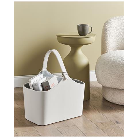 Cestino Elam Pelle Sintetica Grigio Chiaro - Foto 1