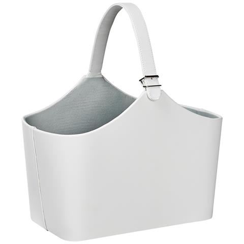 Cestino Elam Pelle Sintetica Grigio Chiaro - Foto 2