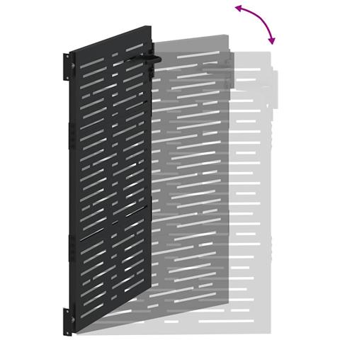 Cancello da giardino, Cancello da Giardino 85x100 cm Design Quadrato in Acciaio Corten - Foto 9