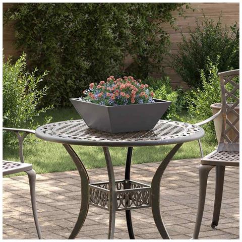 Vaso a Ciotola da Giardino Nero 40 x 40 x 15 cm Acciaio - Foto 2