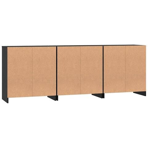 Credenza 3 pcs Rovere nero 70 x 41 x 75 cm Legno multistrato - Foto 9