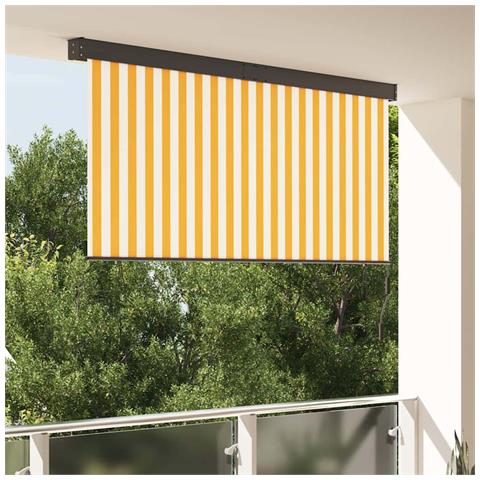 Tenda a Rullo Esterna Arancione e bianco 220 x 250 cm Tessuto - Foto 2