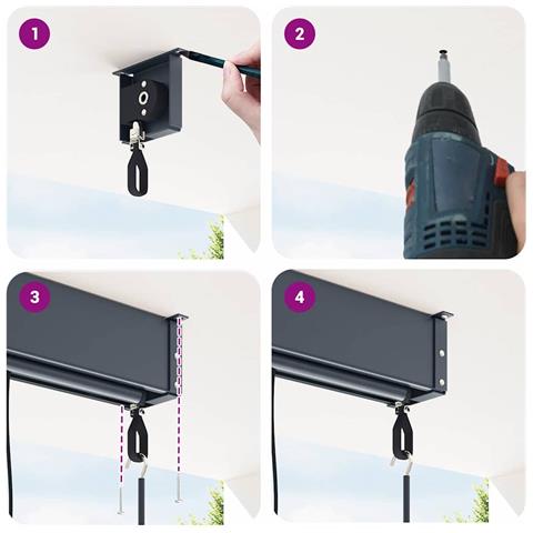 Tenda a Rullo Esterna Arancione e bianco 220 x 250 cm Tessuto - Foto 9