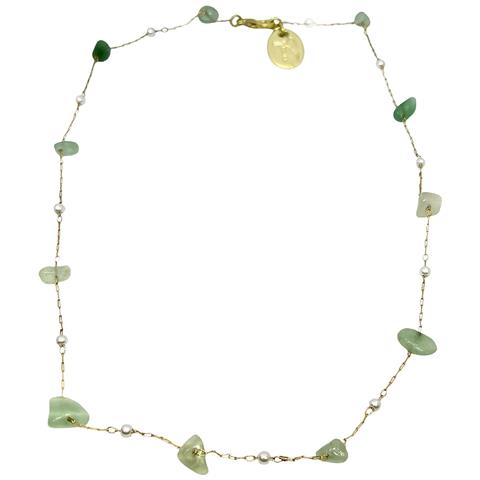 Set Di Collana E Orecchini In Avventurina Naturale Irregolare - Foto 2