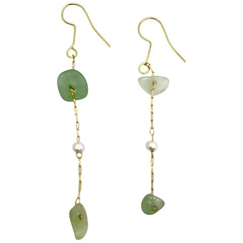 Set Di Collana E Orecchini In Avventurina Naturale Irregolare - Foto 5