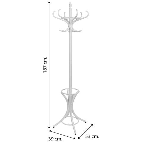 Appendiabiti Da Terra In Legno Bianco 53x39x187hcm - Foto 4